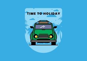 Holiday in car illustration design vector