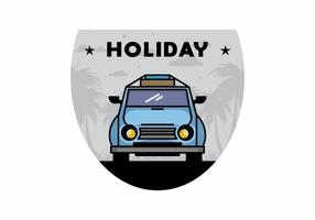 Holiday in car illustration design vector