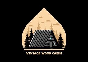 diseño de ilustración de cabaña de madera vintage vector
