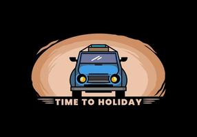 Holiday in car illustration design vector