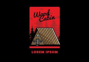 Vintage wood cabin illustration design vector