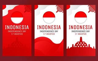 plantilla de banner del día de la independencia de indonesia para redes sociales vector