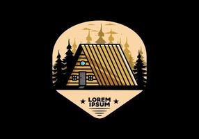 Vintage wood cabin illustration design vector