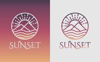 plantilla de vector de logotipo de puesta de sol