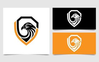 Eagle inside of shield logo template vector
