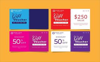 Gift voucher card sale template for promotion vector