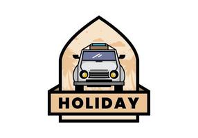 Holiday in car illustration design vector