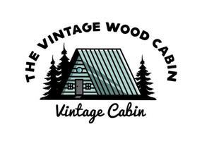 Vintage wood cabin illustration design vector