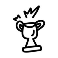 trophy championship with line effect lineart vector illustration icon design template with outline doodle hand drawn style for coloring book