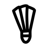 single shuttlecock badminton lineart vector illustration icon design template with outline doodle hand drawn style for sport education and coloring book