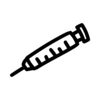 single syringe injection hand drawn doodle outline vector template illustration