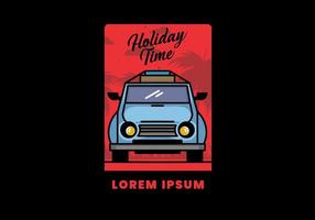 Holiday in car illustration design vector