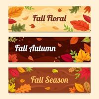 conjunto de banner floral de otoño vector