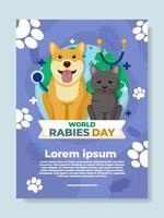 World Rabies Day Poster Template vector