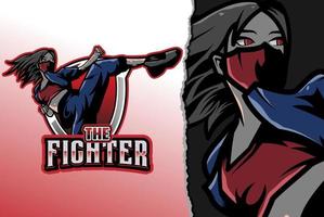 fighter esport logo - premium vector