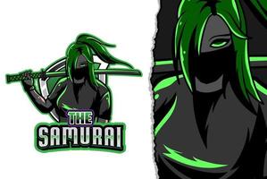 samurai esport logo - premium vector