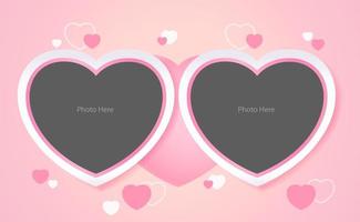 Picture frame mockup on a pink pastel background vector