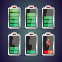 Battery charging design. Full charge energy for mobile. Power level indicator vector icon.