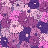 Seamless pattern of leaves, flowers and berries. Floral background vector