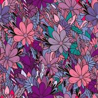 Seamless pattern with abstract flowers and leaves vector