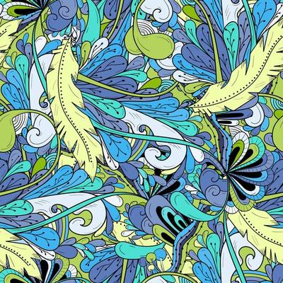 seamless background with abstract feathers