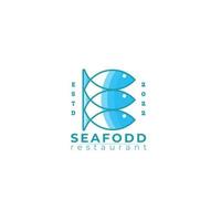 diseño del logotipo del restaurante de mariscos. concepto de logotipo de pescado, alimentos y bebidas. plantilla de logotipo vectorial vector