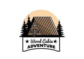 Vintage wood cabin illustration design vector