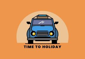 Holiday in car illustration design vector