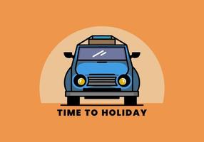 Holiday in car illustration design vector