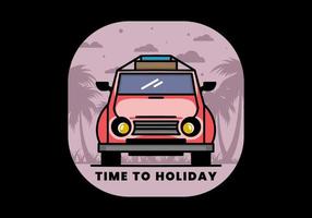 Holiday in car illustration design vector