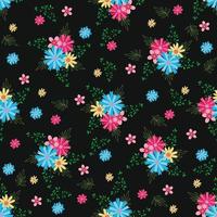 Floral seamless pattern Hand drawn colorful flowers Natural background with colorful painted flowers vector