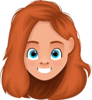 Little girl face expression clipart design illustration png