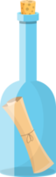 messaggio di scorrimento nell'illustrazione di progettazione clipart bottiglia