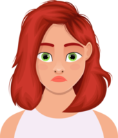 Woman face expression clipart design illustration png