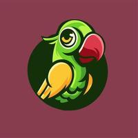 vector illustration, cute parrot, fit for logo or children's book about animals