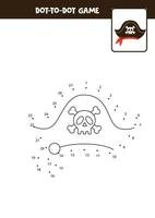 Connect the dots game with pirate hat. vector