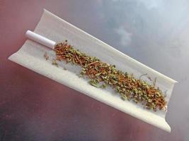 Medical marihuana buds close up background smoking weed photo