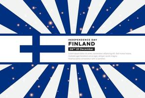 diseño moderno del día de la independencia de finlandia aislado en el vector de fondo sunburst