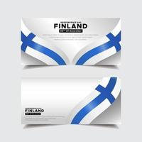 Collection of Finland independence day design banner background vector