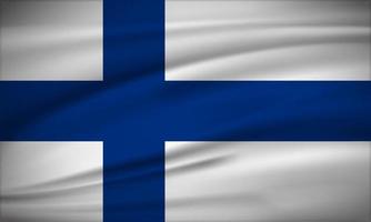 fondo elegante y realista de la bandera de finlandia. diseño del día de la independencia de finlandia vector
