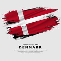 New design of Denmark independence day vector. Denmark flag with abstract brush vector