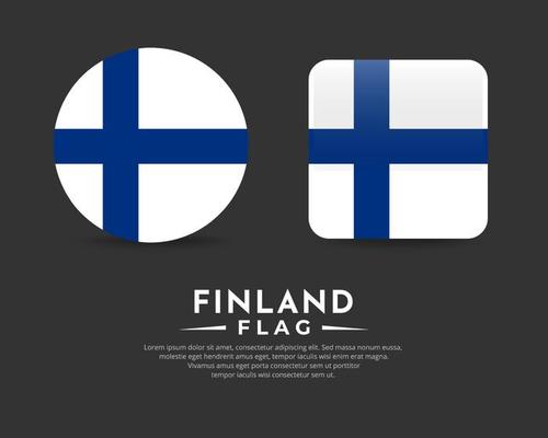 Collection of finland flag emblem icon. Finland flag symbol icon vector.