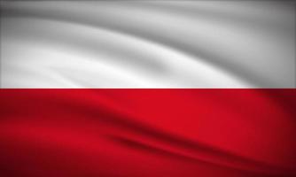 fondo elegante y realista de la bandera de polonia. diseño del día de la independencia de polonia vector