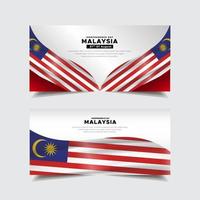 Collection of Malaysia independence day design banner background vector