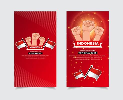 Indonesia independence day design template stories. Indonesia independence day design Stories Collection