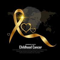 elegante fondo de diseño del mes de concientización sobre el cáncer infantil. vector de diseño del día internacional del cáncer infantil