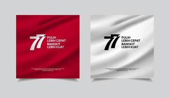 Collection of 77 indonesia flag design background vector. vector