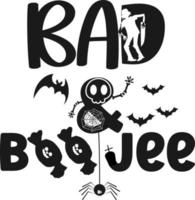 Halloween. Bad and Boo Jee vector