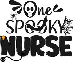 Halloween. One Spooky nurse vector