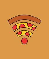 Pizza in a shape of a Wi-Fi symbol vector illustration.